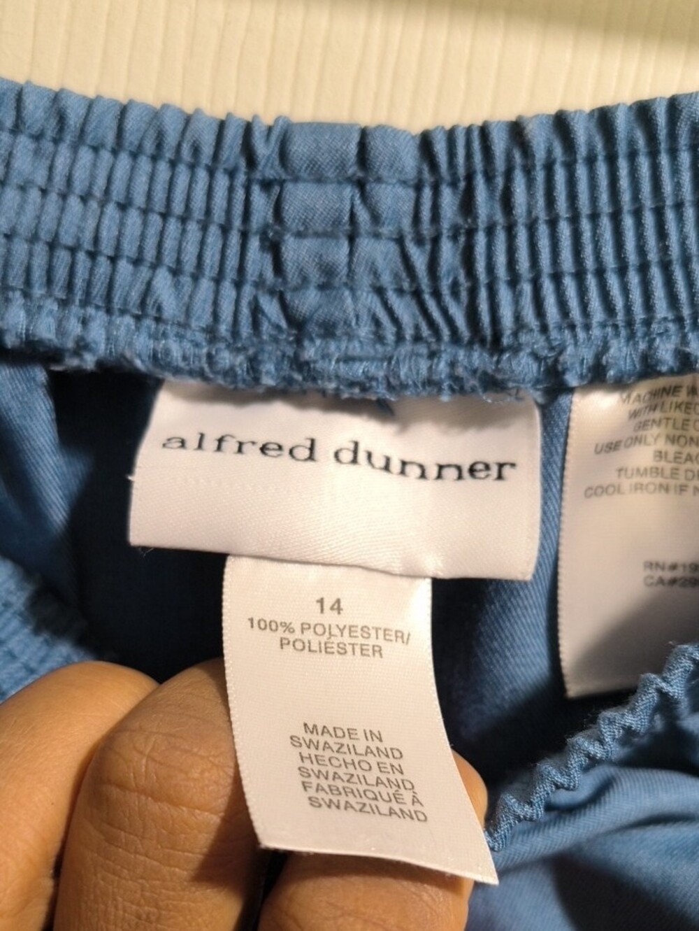 Alfred Dunner Light Blue Elastic Waist Pants - Picture 2 of 2